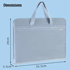 Portfolio File Folder A3 Size with Zip Lock – 12 Pockets File Folder, Big Size Professional File Storage Bag (Blue)