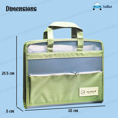 File Folder with Handle and Zipper Lock – A4 Size Folders for Documents, Documents File, Office Documents Certificates Holder with 12 Pockets (Green)