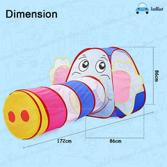 Big Elephant Tunnel Popup Play Tent House with Balls, Tunnel Tent for Kids with 25 Balls, Foldable Outdoor Tunnel for Toddlers, Tunnel Tent for Kids, Pop-Up Activity Toys