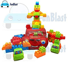 Girl's, Boy's Best Bag for Kids Packing Building Blocks with Wheel Toy - 100 Pieces Including Wheels