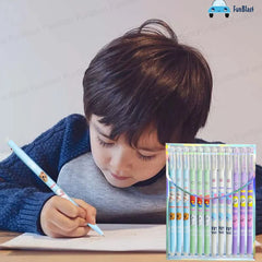 Erasable Gel Pens - Pack of 12 Pcs Erasable Pens 0.5mm, Erasable Pens with Magic Eraser, Smooth Writing Gel Pen, Stationery for School & Office, Birthday Return Gift - Blue Ink