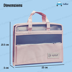 File Folder with Handle and Zipper Lock – A4 Size Folders for Documents, Documents File, Office Documents Certificates Holder with 12 Pockets - Pink