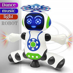 Dancing Robot with Music, Robot for Kids with 3D Flashing Lights, 360 Degree Rotation Toy Robot for Kids
