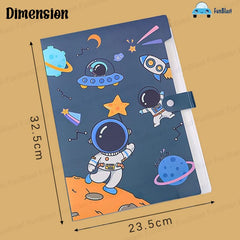 Space Theme File Folder with Button Lock – Pack of 2 Pcs Space Theme Certificates Holder with 6 Pockets, Office Documents File, Expandable Folders for Documents (Pack of 2-Random Color)