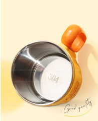 Stainless Steel Mug with Lid for Kids, Milk Mug for Kids Milk Drinking Cup for Kids, Insulated Coffee Mug, Mug for Girls, Insulated Vacuum Coffee Cup - 400 ML