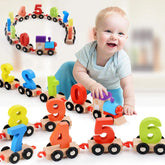 Wooden Digital Colourful Number Train - Educational Toys for 2-Year-Old, Vehicle Pattern 0 to 9 Number Learning & Educational Toys for Kids, Pre-School Learning Kit for Toddlers