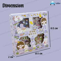 Pvc Cartoon Theme Kawaii Stickers -100 Sheets Cute Washi Stickers For Project, Japanese Style Girls Sticker Set, Stationery Item For Girls, Journals, Scrapbooking, Diy Arts And Crafts