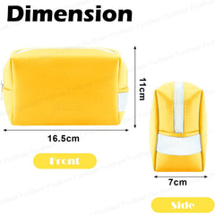 Multipurpose Cosmetic Pouch with Zipper Lock for Girls & Women (Yellow)