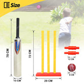 Cricket Kit for Kids - Cricket Set with 1 Cricket Bat, 1 Soft Ball and 3 Wickets for Kids, Boys, Cricket Combo Set for All Age Group Kids, Teens & Adults, Outdoor Sports Play Game