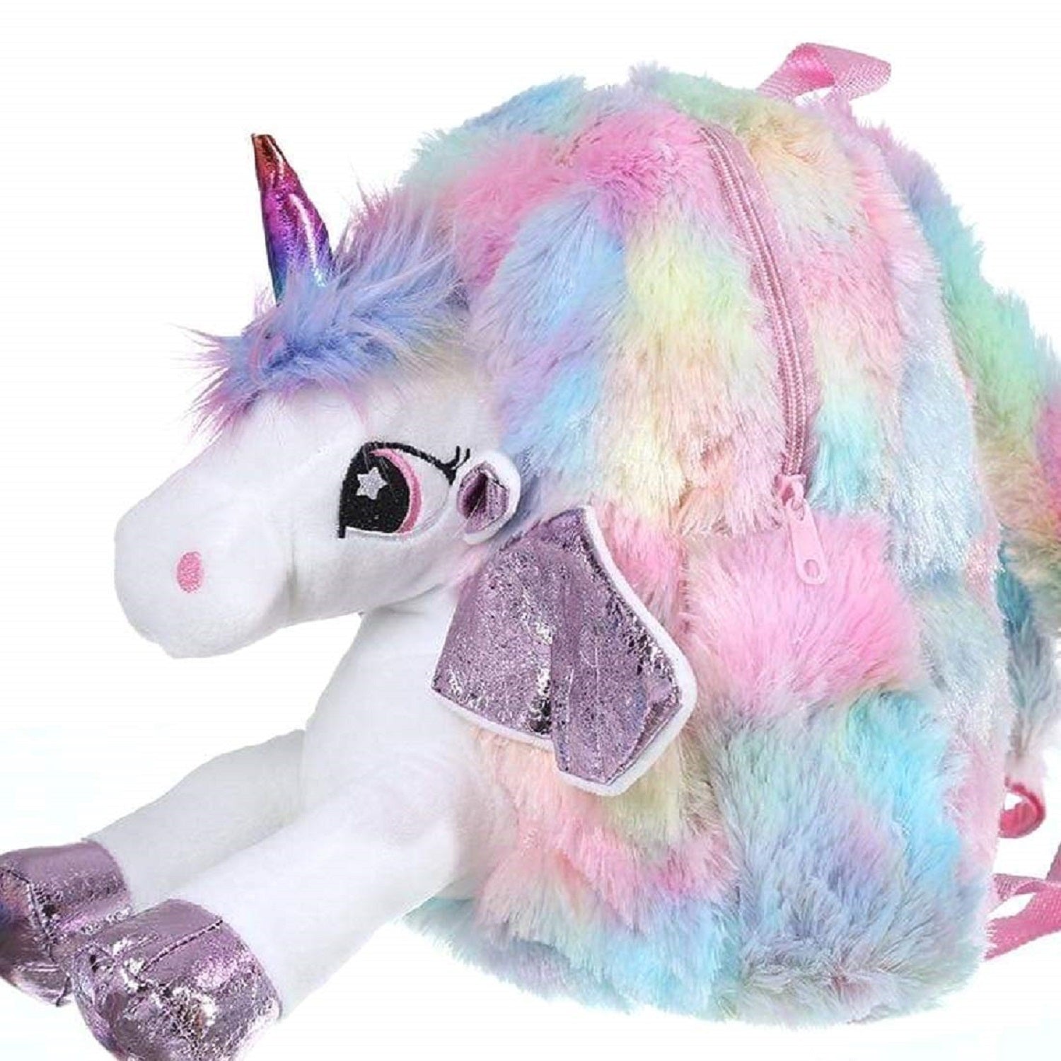 Unicorn Soft Fur Bag for Kids School Bag Picnic Bag