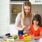 Vegetables Play Set Toys - Realistic Sliceable Cutting Vegetable Pretend Play Kitchen Toys for Kids, Play Food Toys, Vegetable Toys with Chopping Board & Knife - 9 Pcs