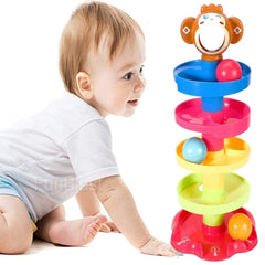 Roll Swirling Tower for Baby & Toddler Educational Toys | Stack, Drop and Go Ball Ramp Toy Set Includes 3 Spinning Activity Balls