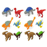 (Pack of 12 Pcs) Dinosaur Theme Erasers Set for Kids Educational Stationary Kit for Kids