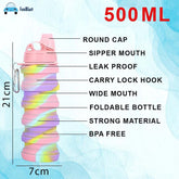 Silicone Sipper Bottle for Kids Expandable Sipper Water Bottle for Gym Girls, Boys (Pack of 1 Unit)
