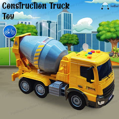 Pull Back Vehicles Construction Truck, Friction Power Toy Trucks for 3+ Years Old Boys and Girls, Light & Sound Toy for Kids