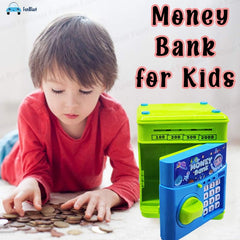 Piggy Bank with Electronic Lock – Cartoon Theme Coin Box, Money Safe Coin Bank for Kids, Money Bank with Sound and Music (Random Color)