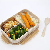 Lunch Box for Kids - Tiffin Box for Kids, Plastic Lunch Box for Office Men & Women, School Lunch Box with Spoon, Wheat Straw Fiber Lunch Box