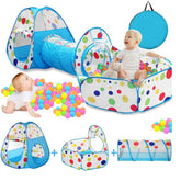 3-in-1 Colorful Ball Pool Tunnel Tent House for Kids - Rainbow Ball Pool Tunnel for Kids, Foldable Tunnel Ball Pool Outdoor Portable Kids Play Tent House (Balls not Included)