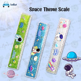 Scale Ruler for Kids, Space Theme Scale for Kids, Glitter Scale Ruler Set for Students, Stationary Gifts for Kids, Return Gifts, Stationary Items for Kids (Pack of 3 Pcs)