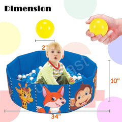 Large Size Ball Pool for Kids, Foldable Square Zoo Ball Pool Play Tent Kids, Playground Tent House with 50 Balls – Ball Pool Game for 2-5 Years Old Kids, Boys, Girls