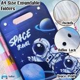 File Folder with Button Lock and Handle – A4 Size Certificates Holder with 12 Pockets, Office Documents File (Pack of 1)