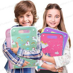 File Folder with Button Lock and Handle – Unicorn Theme Certificates Holder with 12 Pockets, Office Documents File, A4 Size Expandable Folders (Pack of 1; Random Color)