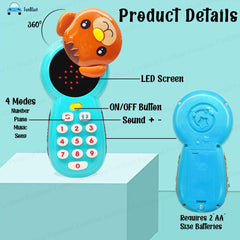 Cartoon Musical Mobile Phone for Kids, Mobile with Light & Sound Toys for Babies | Educational Toys for Kids 3+ Years/Boys/Girls-1 Unit
