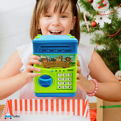 Piggy Bank with Electronic Lock – Cartoon Theme Coin Box, Money Safe Coin Bank for Kids, Money Bank with Sound and Music (Random Color)