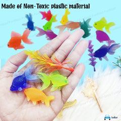 Little Cute Fish Toys – Pack of 12 Pcs Aquatic Sea Animal Toy for Kids, Sea Marine Animal Figure Playing Set for Kids, Sea Creatures Action Toys for 3+ Years Old Kids, Boys, Girls