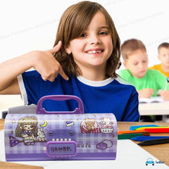 Kids Pen & Pencil Box – Suitcase Style Password Lock Pencil Case, Multi-Layer Pencil Box for Kids, Boys, Girls, Stationary Organizer Case for Kids