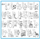 DIY Coloring Mat for Kids, Reusable & Washable Sketch Drawing Mat for Kids – Large Size: 38 X 27 Inches