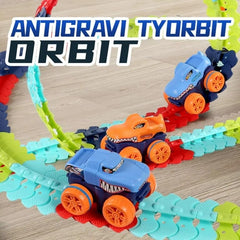 Racing Track Set Toy - Flexible and Bendable Twist Toy Set with Racing Car, B/O DIY Rapid Racing Track with Car Toys and Games for Boys, Girls, Kids (102 Pcs)