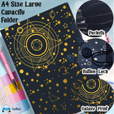 File Folder with Elastic Band Lock – A4 Size Certificates Holder with 4 Pockets, Letter Size File Folder, Office Documents File Organiser (Pack of 1 Pc)