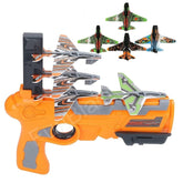 Airplane Launcher Gun Toy, Catapult Aircrafts Gun With 4 Foam Aircrafts, Outdoor Shooting Activity Game For 3+ Years Kids, Flying Airplane Launcher Gun Toy