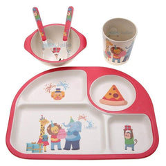 Bamboo Fiber Dinner Set for Kids - Baby Feeding Bowl, Bamboo Fibre Kids Set, Bamboo Fiber Plates for Kids, Babies Feeding Set, Kids Feeding Set