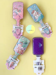 Unicorn Comb and Brush Set, Unicorn Glitter Hair Brush Comb for Girls, Massage Hairbrush Unicorn Kids Hair Brush/Hair Comb (Random Color) (Pack of 1 Pcs)
