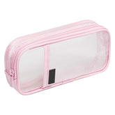 Transparent Pencil Pouch with Zipper Closure (Pink)