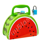 Piggy Bank - Money Saving Tin Coin Bank with Lock and Key, Fruit Shaped Coin Box for Kids, Boys, Girls, Piggy Bank for Kids, Money Box for Kids, Birthday Return Gift