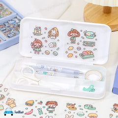 Cute Girl Theme Kawaii Stickers - 200 Sheets Cute Washi Stickers, Japanese Style Cartoon Girls Sticker Set, Stationery Item, Journals, Scrapbooking, DIY Arts and Crafts