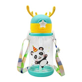 School Water Bottle for Kids - Cute Cartoon Water Bottle for kids, Sipper Bottle for Kids (600 ML) (Sea Green)