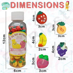 Eraser for Kids - Fruit Erasers for Kids, Eraser Set for Return Gift, Stationary Set for Kids, Fruit Eraser, Rubber Eraser for Kids (Pack of 3 Bottles)