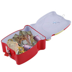 Piggy Bank - Money Saving Tin Coin Bank with Lock and Key, Cartoon Coin Box for Kids, Boys, Girls, Piggy Bank for Kids