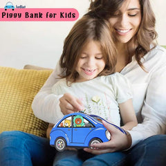 Piggy Bank - Car Shaped Coin Box with Moving Wheel for Kids, Piggy Bank for Kids, Coin Box for Kids, Money Bank for Kids