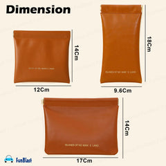 3 Pcs Mini Multipurpose Makeup Pouch for Girls & Women (Brown)