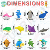(Pack of 13 Pcs) Sea Creatures Shape Erasers Set for Kids Educational Stationary Kit for Kids