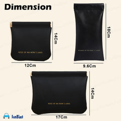 3 Pcs Mini Multipurpose Makeup Pouch for Girls & Women (Black)