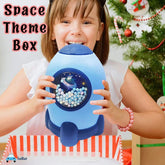 Space Piggy Bank with Number Code Lock - Money Saving Coin Bank, Plastic Piggy Bank for Kids, Birthday Return for Boys & Girls, Money Bank, Coin Box for Kids (Random Color)