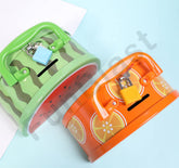 Piggy Bank - Money Saving Tin Coin Bank with Lock and Key, Fruit Shaped Coin Box for Kids, Boys, Girls, Piggy Bank for Kids, Money Box for Kids, Birthday Return Gift