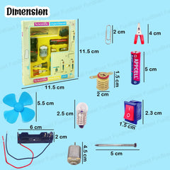Science Experiment Kit – Electric Circuit Kit for Students with Motor Fan Toy - Random Color