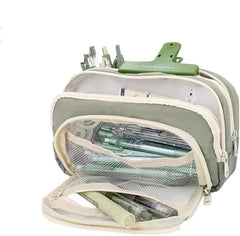 Multiple Compartment Portable Stationary Organizer Bag for Kids (Sea Green)